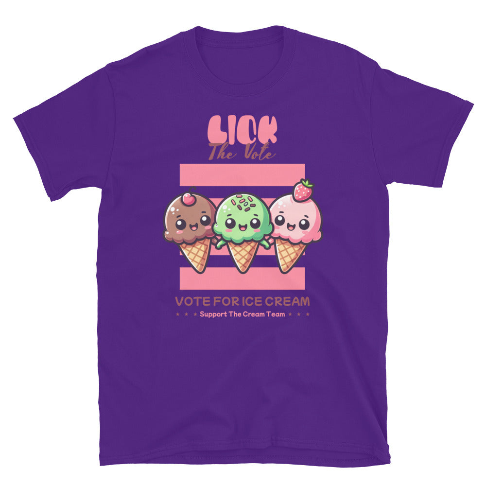 Lick The Vote Kawaii Ice Cream TShirt - Purple Color - https://ascensionemporium.net
